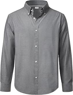 J.VER Boy's Long Sleeve Oxford Dress Shirts Solid Casual Button Down Collar Shirt Kids Formal Uniform Tops