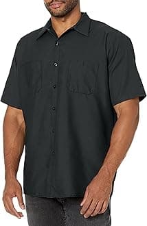 RedKap Men's Industrial Work Shirt, Regular Fit, Short Sleeve Utility Button