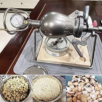 Hand Popcorn Machine, Open Fire Heating Popcorn Maker, Stainless Steel Popcorn Popper, Popcorn Pressure Cooker, for Family Party Fun