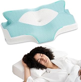 Elviros Cervical Memory Foam Pillows for Neck and Shoulder Pain, Neck Pillow for Sleeping, Side Sleeper Pillows for Adults, Ergonomic Orthopedic Sleeping for Back and Stomach Sleepers (Medium Firm)