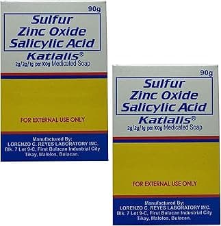KATIALIS SOAP - Pack of 2 - Sulfur Zinc Oxide Salicylic Acid Soap 90 grams each soap