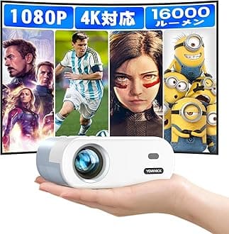 YOWHICK Compact Home Projector 【Brightness Plus & 270° All-Direction Rotation & Automatic Keystone Correction】27000LM High Brightness 4K Support 1080P Ultra-Short Throw Large Screen Ceiling Projection