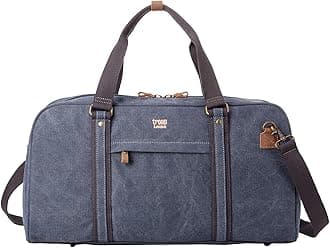 TRP0389 Classic Canvas Travel Duffel Bag, Large Holdall, Blue, One Size