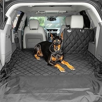 Split Cargo Liner for SUV – For Dogs & Pets, Heavy-Duty, Waterproof Trunk Mat & Cargo Cover – Fits 60/40 Split Bench & Armrest Pass-Through – Machine Washable, Non-Slip, Durable (Small, Black)