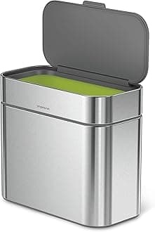 Simplehuman CW1645 Garbage Can Compost Caddy, 1.6 gal (4 L) with Lid, Stainless Steel Dust Box, 1.6 gal (4 L)
