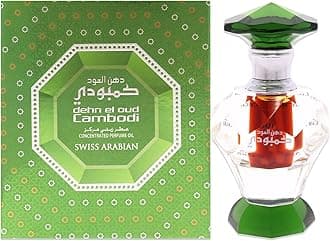 Swiss Arabian Dehn El Oud Cambodi - Luxury Products From Dubai - Long Lasting Personal Perfume Oil Fragrance - A Seductive Signature Aroma - 0.1 Oz