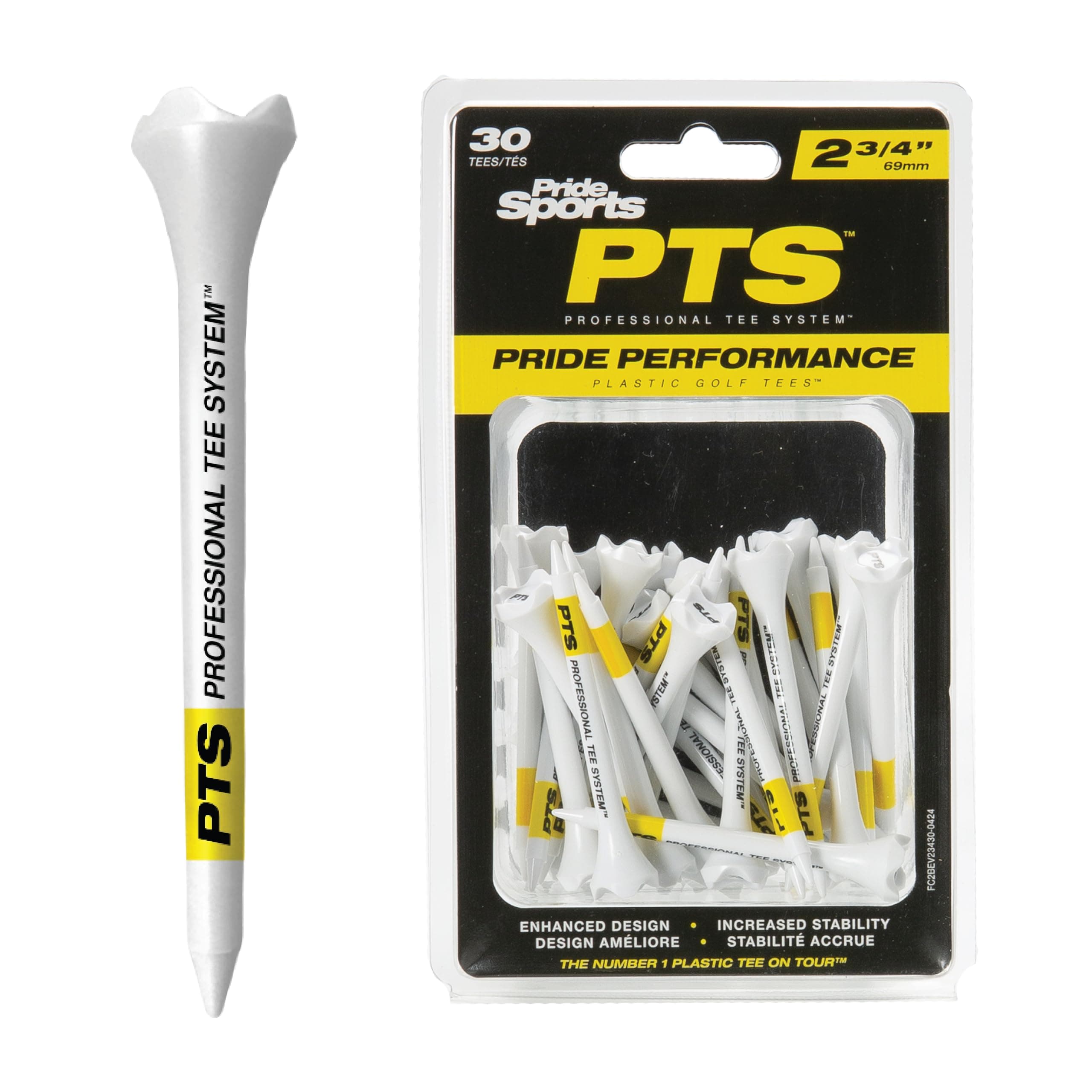 PTS Plastic Golf Tees | 30 Count, 2-3/4"