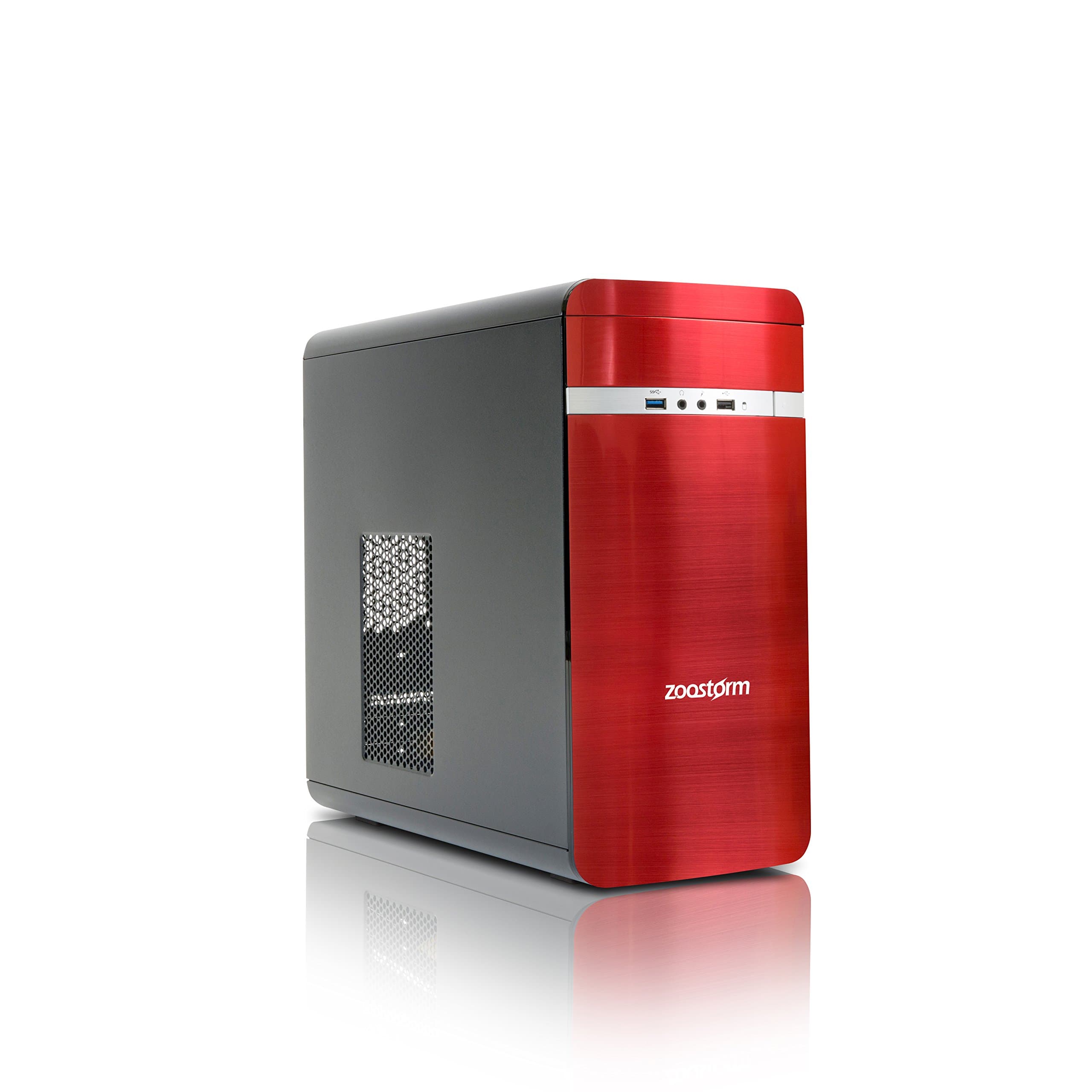 Zoostorm Evolve Desktop PC Windows 10 Home, AMD A8 7600, 8GB RAM / 1TB HDD,Red & Black