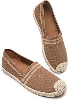 Womens Espadrilles Breathable Flats Shoes Mesh Slip on Loafers Soft White Flats