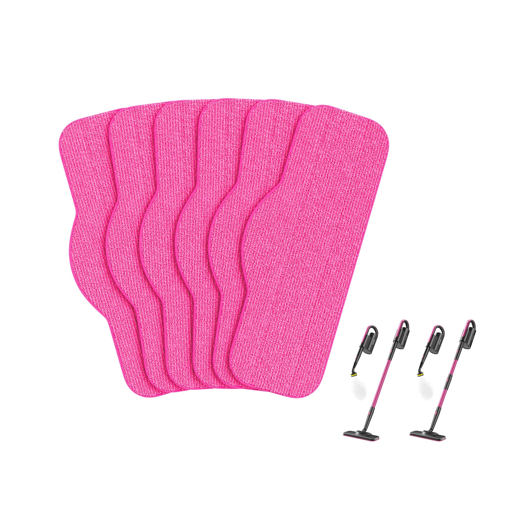 6-Pack Microfiber Pads for Steam Mop Cleaner, Washable and Reusable Replacement Mop Pads, Accessories Compatible Steam Mop SLFCSM063 & SLFCSM064 and Steam Cleaner SLFCSC084