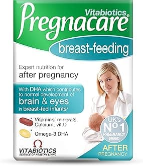 Breastfeeding 56 Tablets & 28 Capsules | Expert Postpartum Nutrition with Omega-3 DHA, Vitamins, Minerals, & Calcium | Supports Brain and Eye Development in Breast-Fed Infants