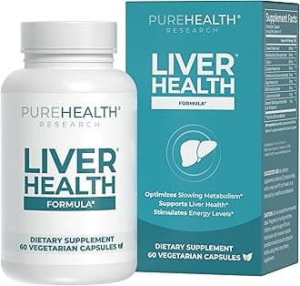PUREHEALTH RESEARCH Liver Health – Liver Cleanse Detox & Repair Support Supplement- with Milk Thistle, Turmeric Powder, Dandelion, Artichoke, Beet Root, Ginger, L Cysteine HCL & More - 60 Capsules