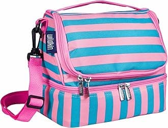 WildkinTwo Compartment Insulated Lunch Bag for Boys & Girls, Perfect Solution for Packing Hot or Cold Snacks for Kids' School and Travel, Ideal for Lunch Bag for Kids (Pink Stripes)