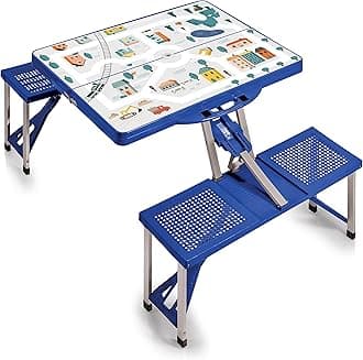 ONIVA - a Picnic Time brand Picnic Table, 53 x 33.75 x 26.25, Play Town Blue