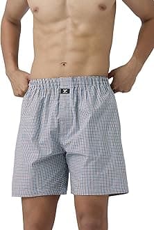 XYXX Men's Checkmate Super Combed Cotton Regular Fit Boxer Shorts with No Marks Waistband & Dual Side Pocket (Pack of 2)