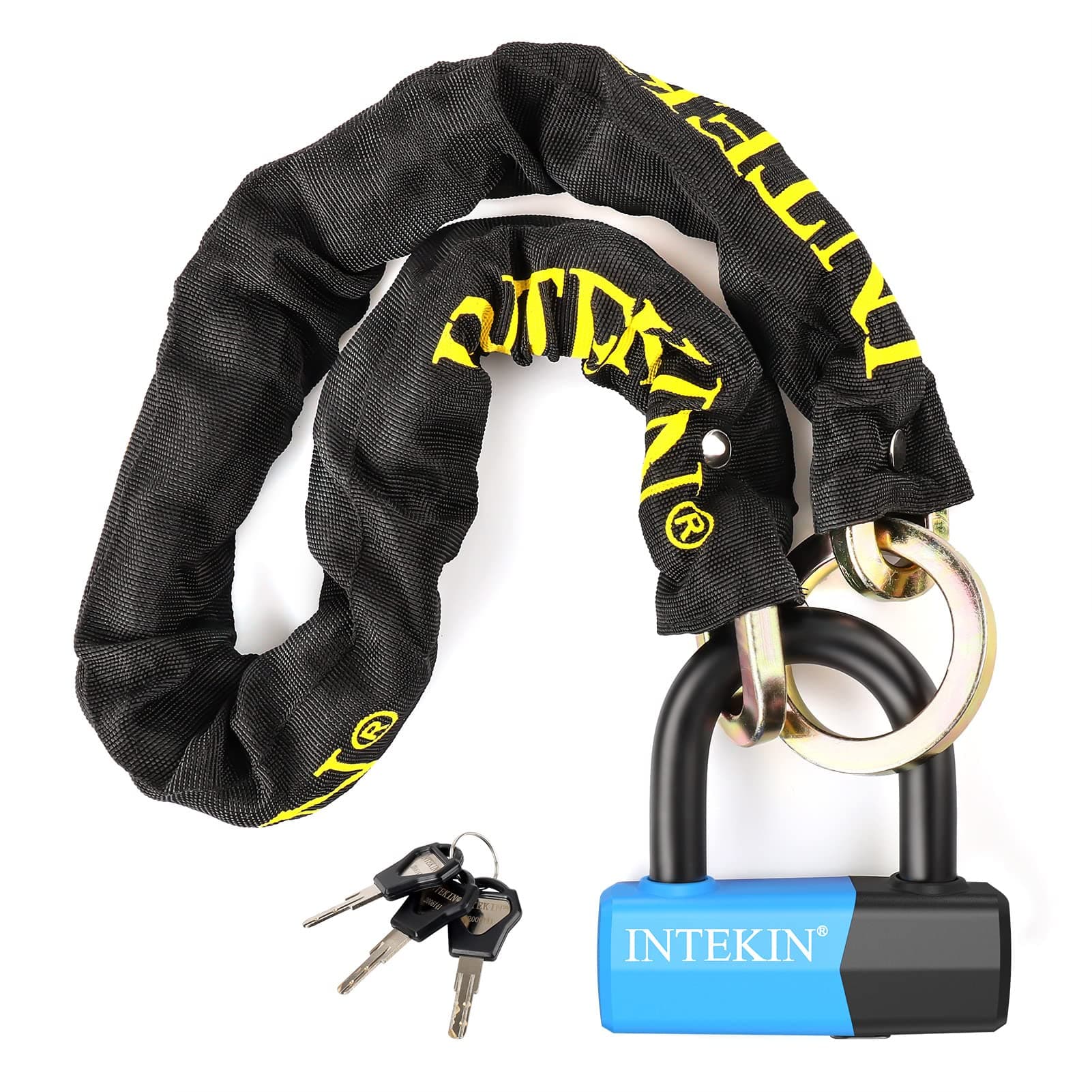 Motorcycle Chain Locks 3.1FT Bicycle Locks 10mm/0.42inch Thick Security Chain Lock Heavy Duty Bike Lock with 16mm/0.64inch Disc Lock for Gates, Fences and Outdoor Equipment