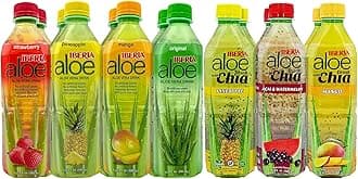 Iberia Aloe Vera Drinks, Variety (Pack of 8) and Iberia Aloe Vera Drink with Chia, Variety (Pack of 6) Bundle