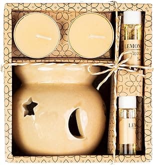 AuraDecor Fragrance Heat Diffuser Gift Set With Tealight Candles || Homedecor || Diffuser Set || Tealight || Candles(Lemon Grass, Paraffin Wax)