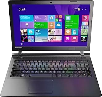 Lenovo 100-15IBY 80MJ 80MJ00G2US 15.6" Notebook, LCD, Intel Celeron N2840 (1M Cache, up to 2.58 GHz), 500GB HDD, 4GB RAM, Windows 10, Black