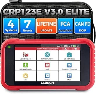 2026 Upgraded LAUNCH OBD2 Scanner CRP123E V3.0 Elite, Diagnostics Tool for Engine, ABS, SRS, AT, with 7 Resets, Oil/Throttle/SAS/BMS/EPB/DPF/ABS Bleeding, Battery Test, FCA SGW, Lifetime Updates