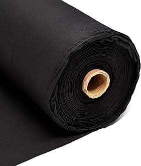 50m Plain Black Calico Fabric – Black Dyed 100% Cotton Material – 225GSM 60" Inch 150cm Wide – Great for Sewing, Curtain Linings, Quilting & Totes – Easy Fabric by The Metre by Discount Fabrics