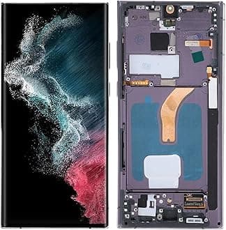 for S22 Ultra Screen Replacement, 6.8in LCD Digitizer Assembly with Frame Tools, Only for SM S908B EU International Version (Silver)