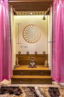 BPA AK Craft Beautiful Om Wooden Design Wall Hanging (Brown, 12x12 inch)