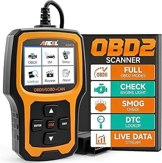 AD410 Enhanced OBD2 Scanner, Car Code Reader Clear Engine Light Instantly, Automotive OBD II Scanner Fault Diagnosis, Universal Scan Tool for All OBDII Vehicles 1996+, Black/Yellow