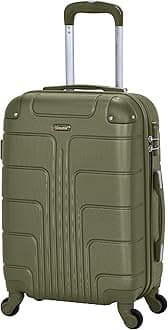 Hardside Carry on Luggage 20 Inches Small Suitcase on Wheels for Unisex A1012 | Ultra Lightweight cabin size luggage Carry on with Spinner Wheels 4 (Carry-On 20-Inch, Olive)