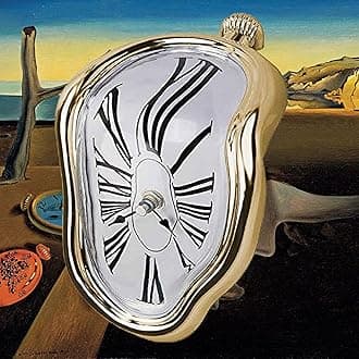 Melting Clock, Salvador Dali Watch Melted Clock for Decorative Home Office Shelf Desk Table Funny Creative Gift, Rome Gold