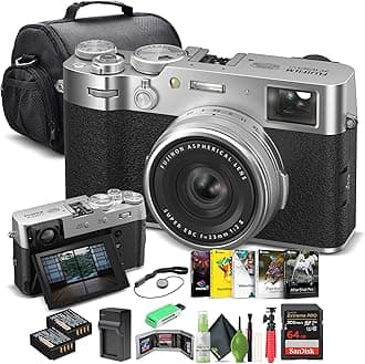 X100VI Digital Camera (Silver) (16821822) + 64GB Card + Card Reader + NP-W126 Battery + Charger + Photo Software + Carry Case + Flex Tripod + Memory Card Wallet + Cleaning Kit + Cap Keeper