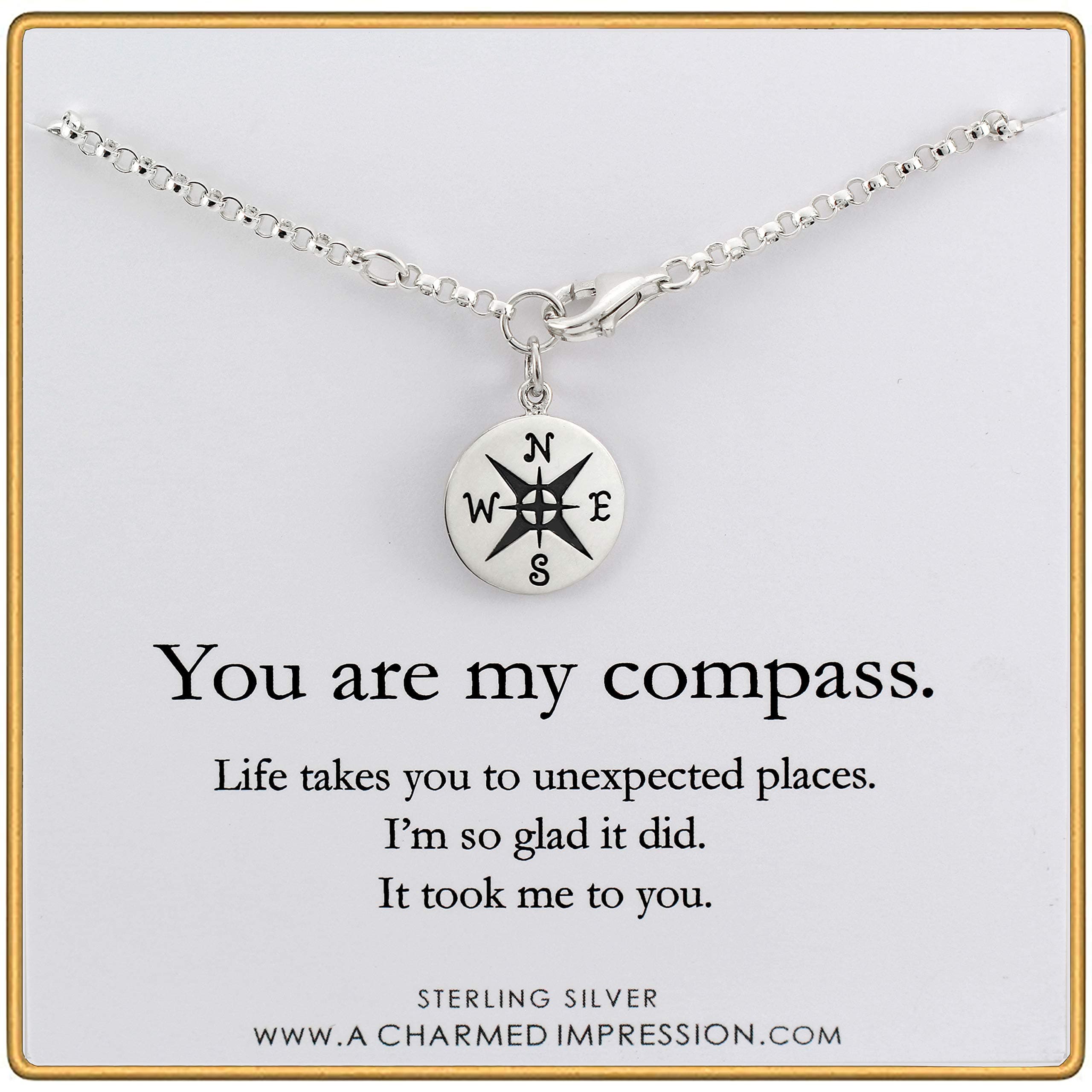 A Charmed ImpressionYou are My Compass • I'd be Lost Without You • Personalized Charm Bracelet • Unique Handcrafted Gift for Wife/Girlfriend/Best Friend