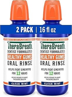 Healthy Gums Periodontist Formulated 24-Hour Oral Rinse with CPC, Clean Mint, 16 Ounce (Pack of 2)