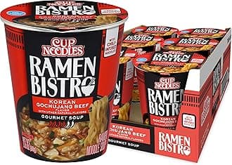 Cup Noodle Ramen Bistro Korean Gochujang Beef 3oz (Pack of 6)