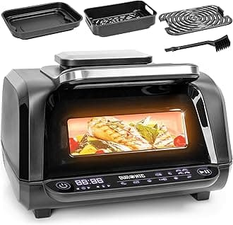 Duronic FG19 Compact Air Fryer Grill, 3L Digital Air Fryer & Health Grill, 1900W 6-in-1 Touchscreen with Air Fry, Grill, Bake, Roast, Reheat & Defrost, for Indoor BBQ, Oil-Free Cooking