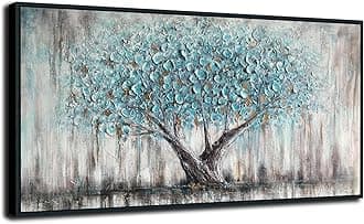 Arjun Framed Blue Tree Canvas Wall Art for Living Room Tree of Life Abstract ...