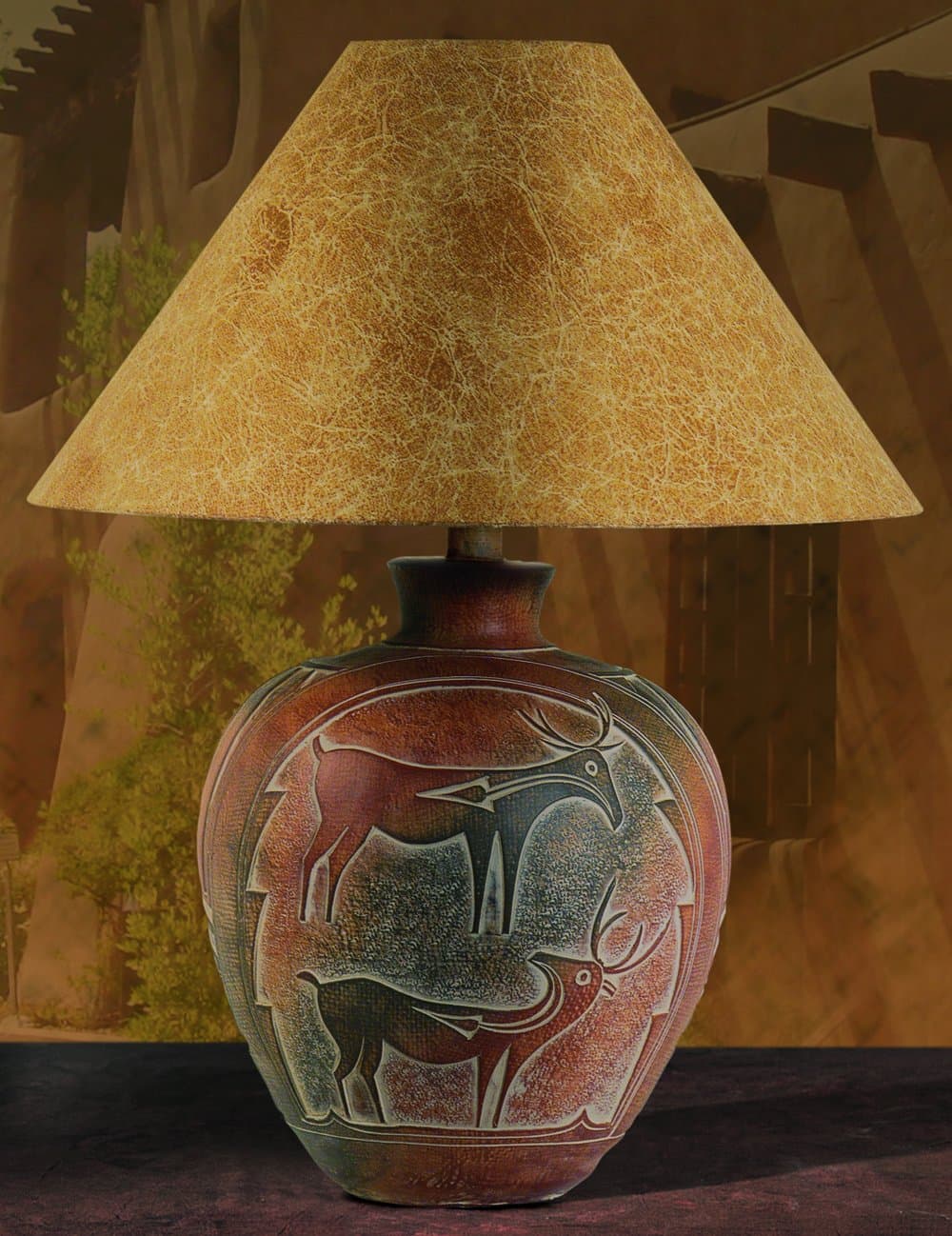 Indian Deer Southwest Table Lamp