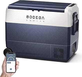BODEGACOOLER 12 Volt Car Refrigerator,64 Quart Portable Car Freezer Fridge Bluetooth Control,(60L) -4℉-68℉ Electric Cooler 12/24V DC and 100-240V AC for Travel,Camping,RV,Boat Road Trip Tailgating