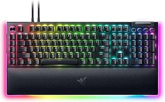 BlackWidow V4 Pro Wired Mechanical Gaming Keyboard: Green Switches Tactile & Clicky - Doubleshot ABS Keycaps - Command Dial - Chroma RGB - Magnetic Wrist Rest - Snap Tap