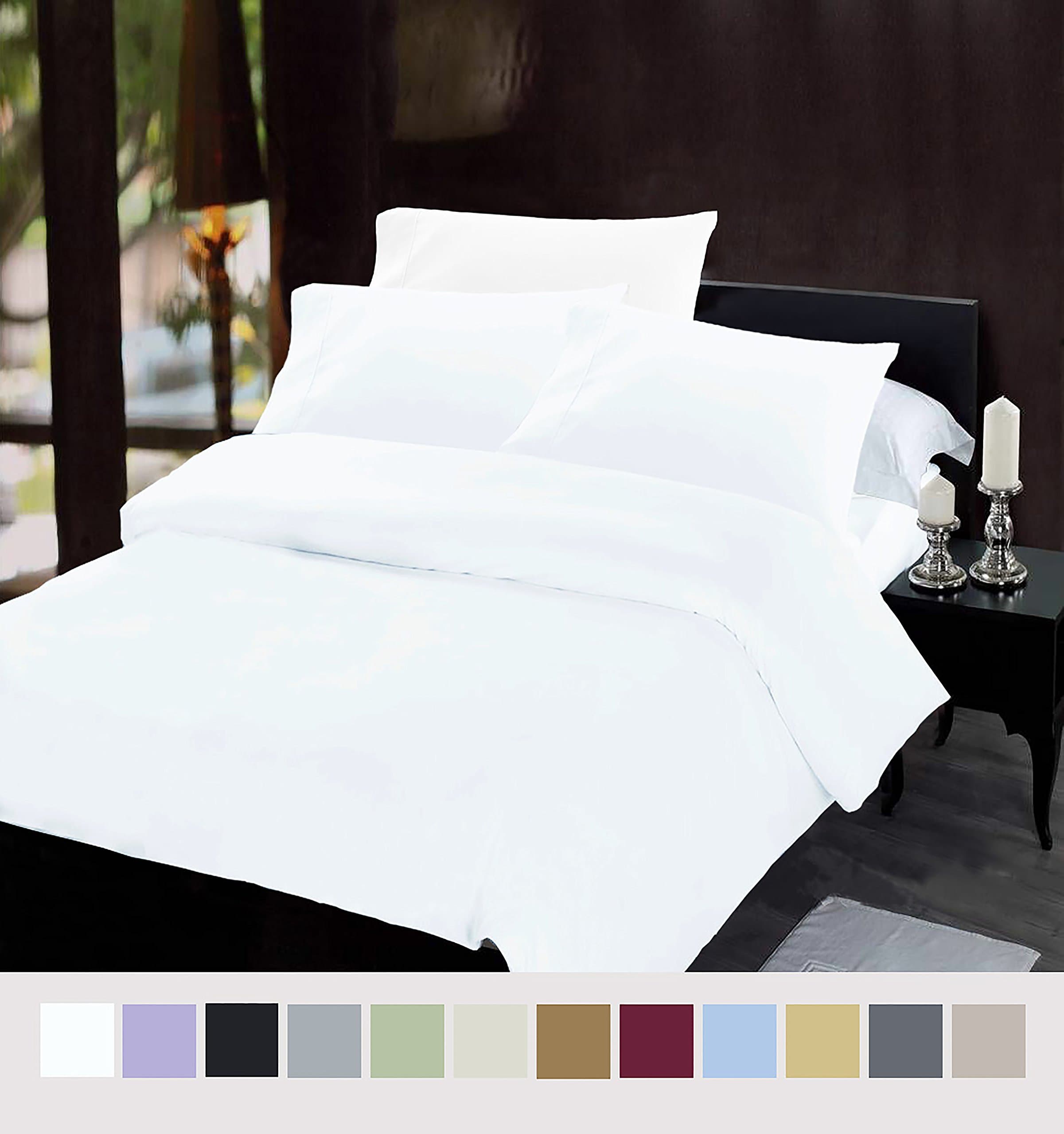 iCOVER Bedding Platinum 1800 Collection Brushed Microfiber Bedding Set,Wrinkle,Fade Resistant,2Pc Bed Duvet Cover Set(Twin/Twin-XL,White):1Duvet Cover(tie at Corners)+1standard Pillow Case