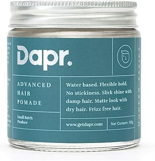 Dapr. Advanced Hair Pomade (100 grams) | Wet or Matte Look | Flexible hold | Water based | Made with Avocado oil & Aloe Vera Gel