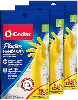 PLAYTEX HandSaver Rubber Gloves for Kitchen and Household Cleaning (3 Pairs)