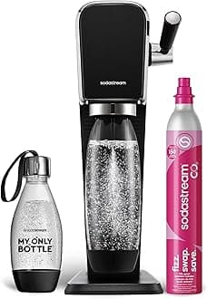 SodaStream - ART Sparkling Water Maker | STARTER KIT | CQC CO2 system | Includes 1x CO2 Cylinder, 1x32 & 1x16 Fl Oz Dishwasher Safe Bottles | Combine with Pepsi Flavors | Black