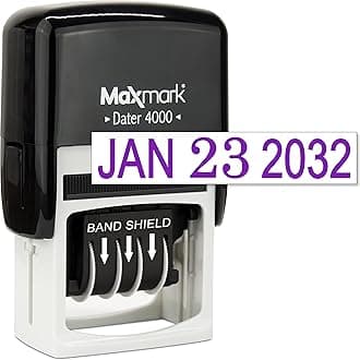 MaxMark 4000 Dater Self Inking Date Stamp - Purple