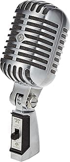 55SH Series II, Unidyne Vocal Microphone, Cardioid Directional Pattern, Classic Design, for Live Performance, Studio & Podcast, Silver