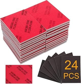 24 Pcs 320-2500 Grit Sanding Sponge Set, Ultra Fine Foam Sanding Pads, Wet Sanding Paper, Sanding Sponges for Wood, Drywall Sanding Sponge, Soft Foam Sand Block for Model, Metal, Furniture Polishing