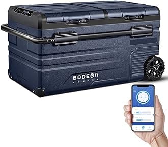 BODEGACOOLER 12 Volt Car Refrigerator, Portable Freezer, Car Fridge Dual Zone WIFI APP Control, 80 Quart(75L) -4℉-68℉Car Cooler, 12/24V DC and 100-240V AC, for Camping, Travel, RV, Outdoor
