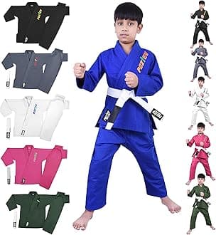 Kids Brazilian Jiu Jitsu Gi For Kids BJJ Gi Youth Grappling Kimonos Preshrunk Lightweight Martial Arts Uniform