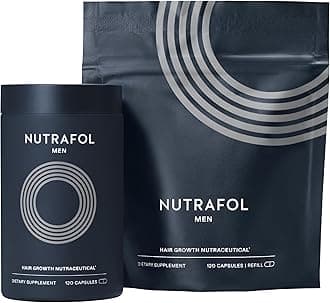 Nutrafol Men's Hair Growth Supplements, Clinically Tested for Visibly Thicker Hair and Scalp Coverage, Dermatologist Recommended - 2 Month Supply, Pack of 2