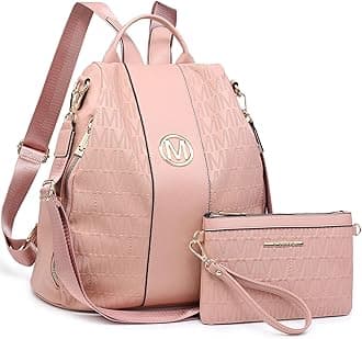 Women Fashion Backpack Purse Multi Pockets Anti-Theft Rucksack Travel Shoulder Bag Handbag Set 2pcs